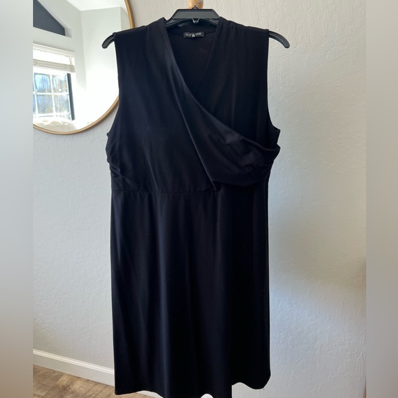 EILEEN FISHER black v-neck dress - Picture 1 of 3